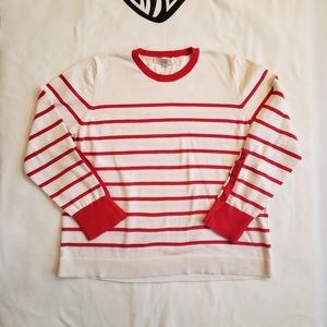 LOFT STRIPED SWEATER RED WHITE XXL